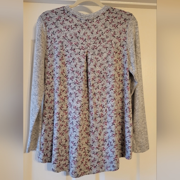 NWOT Bobeau Women's Marled Front Patterned Back Knit top - Picture 7 of 7